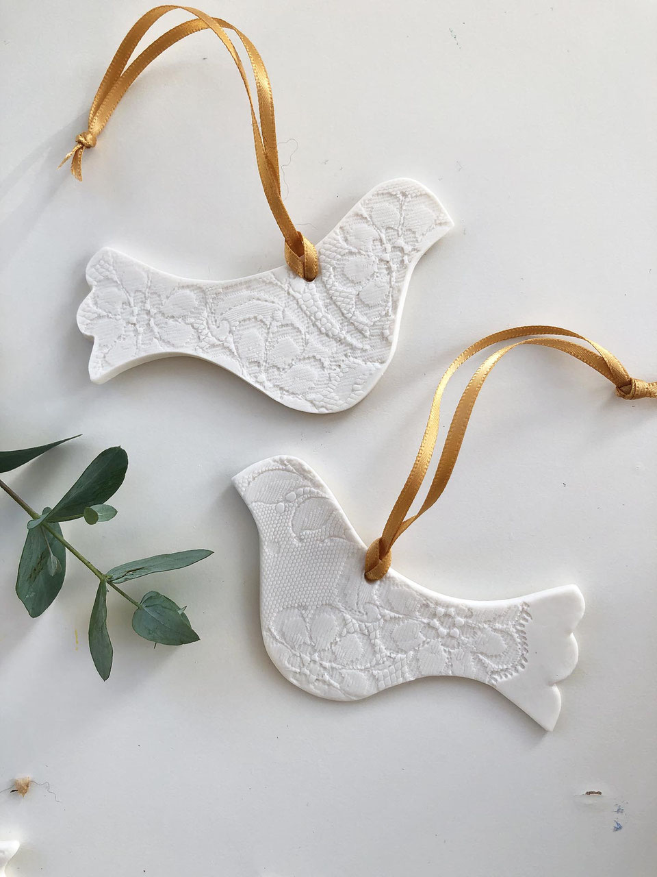 Ceramic dove christmas ornaments clearance