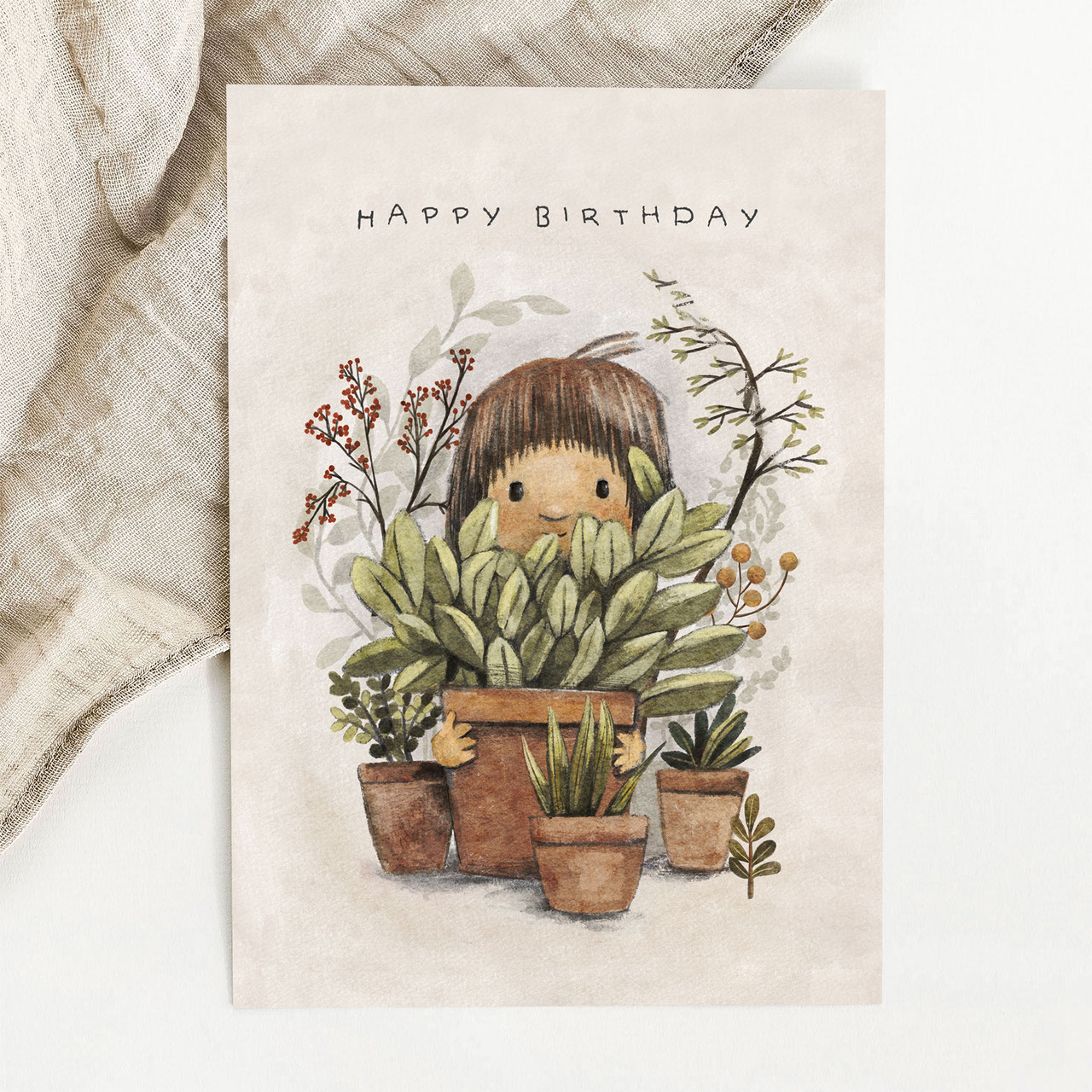 Karte "Pflanzen Geburtstag" Pipapier