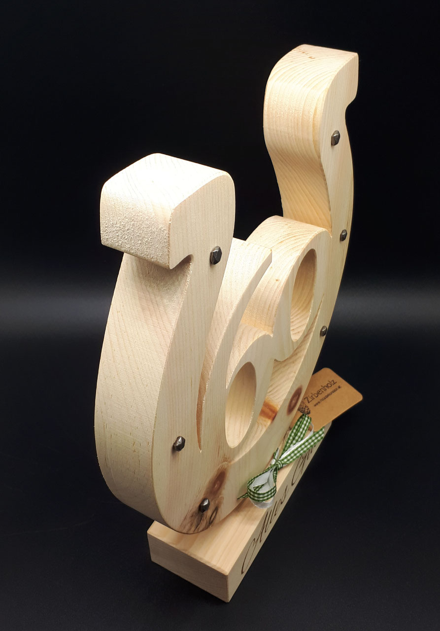 Großes Hufeisen zum Geburtstag - Hochzeitsgeschenke aus Holz