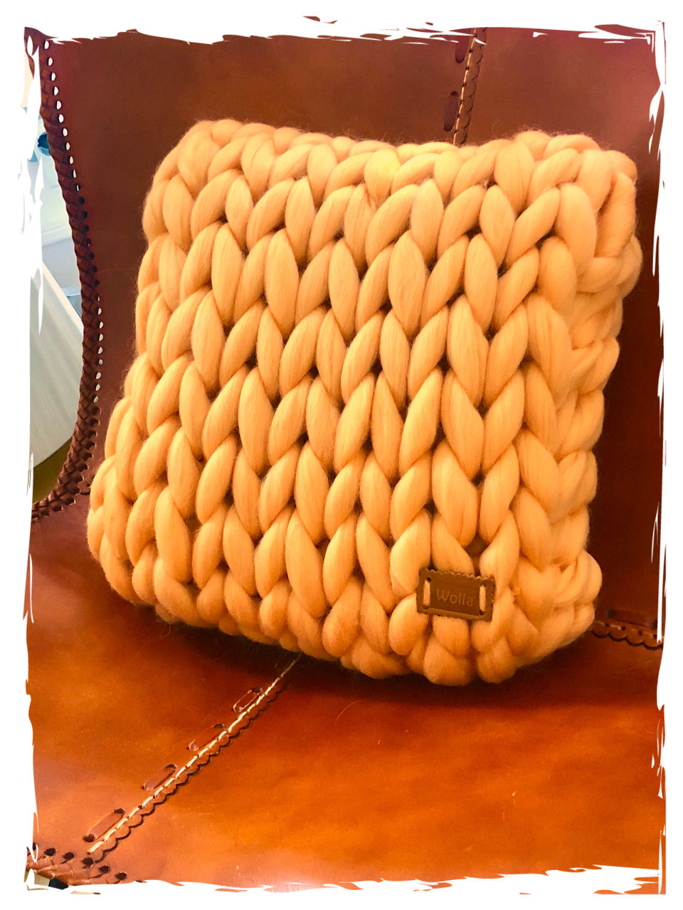 XXL Grobstrick Sofa Kissen StrickManufaktur Wiesbaden Grobstrick aus Merinowolle