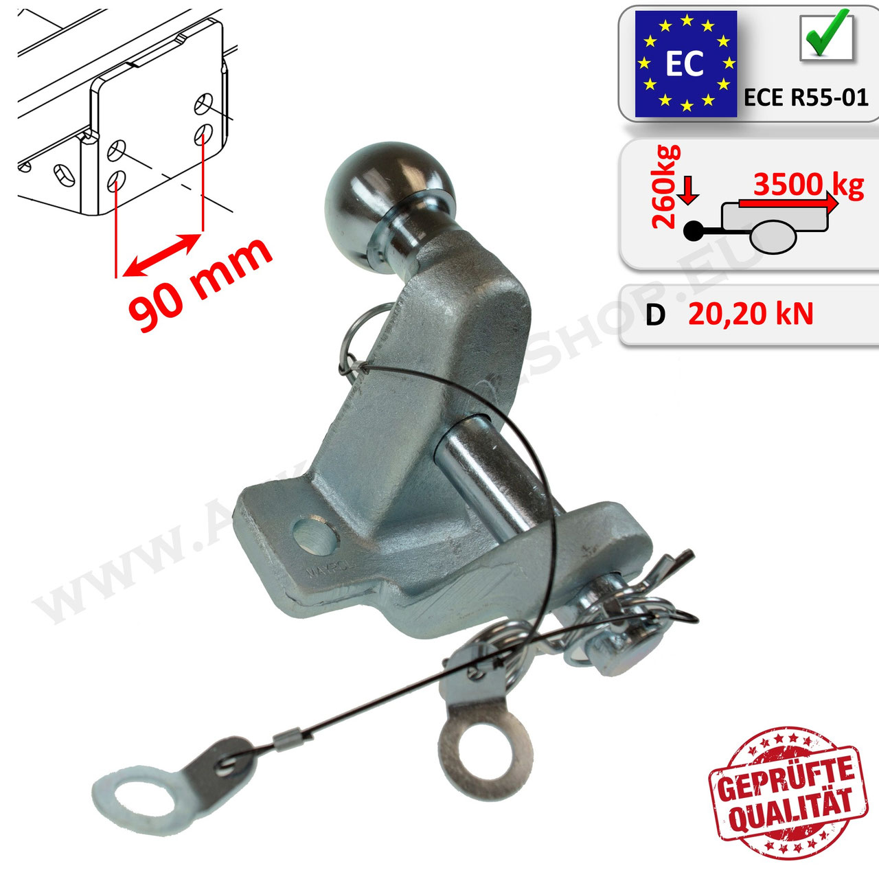 Maulkupplung Zugmaul Kombikugelkopf Ahaka