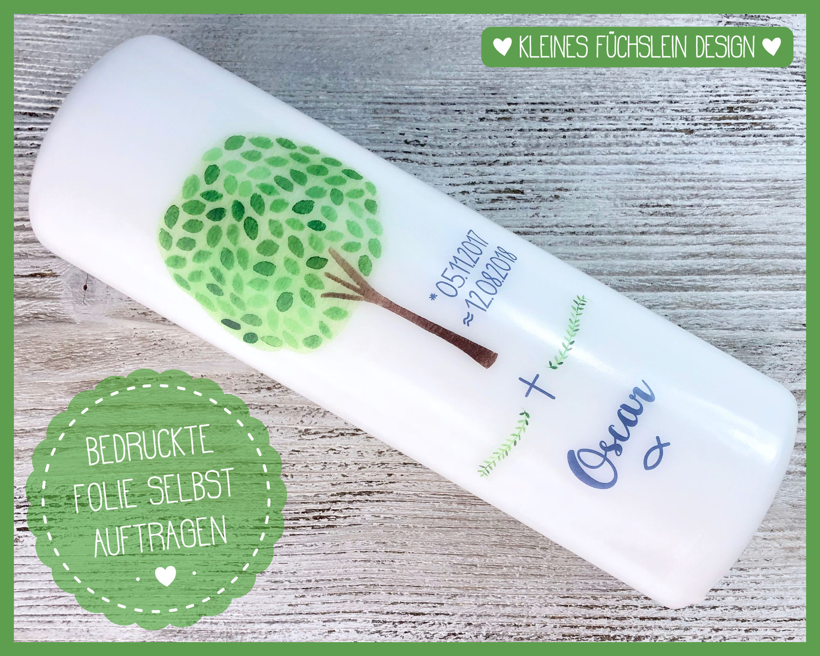 Taufkerze Lebensbaum Madchen Und Junge Taufe Kommunionkerze