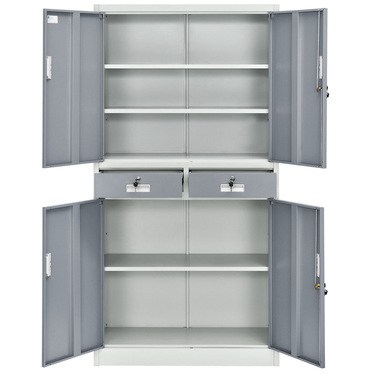 Aktenschrank Büro Office mit zwei Türen aus Metall 90 x 90 cm - Non