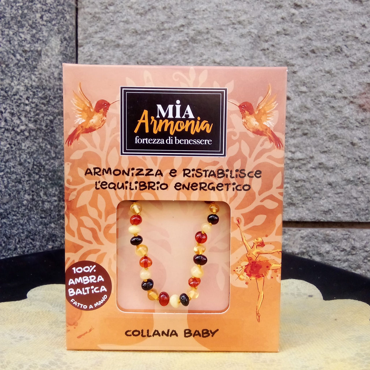 Braccialetto In Ambra Baltica Grezza Naturale - 100% Autentico | Set Regalo In Legno Con Perle Di Ambra E Chiusura Scorrevole