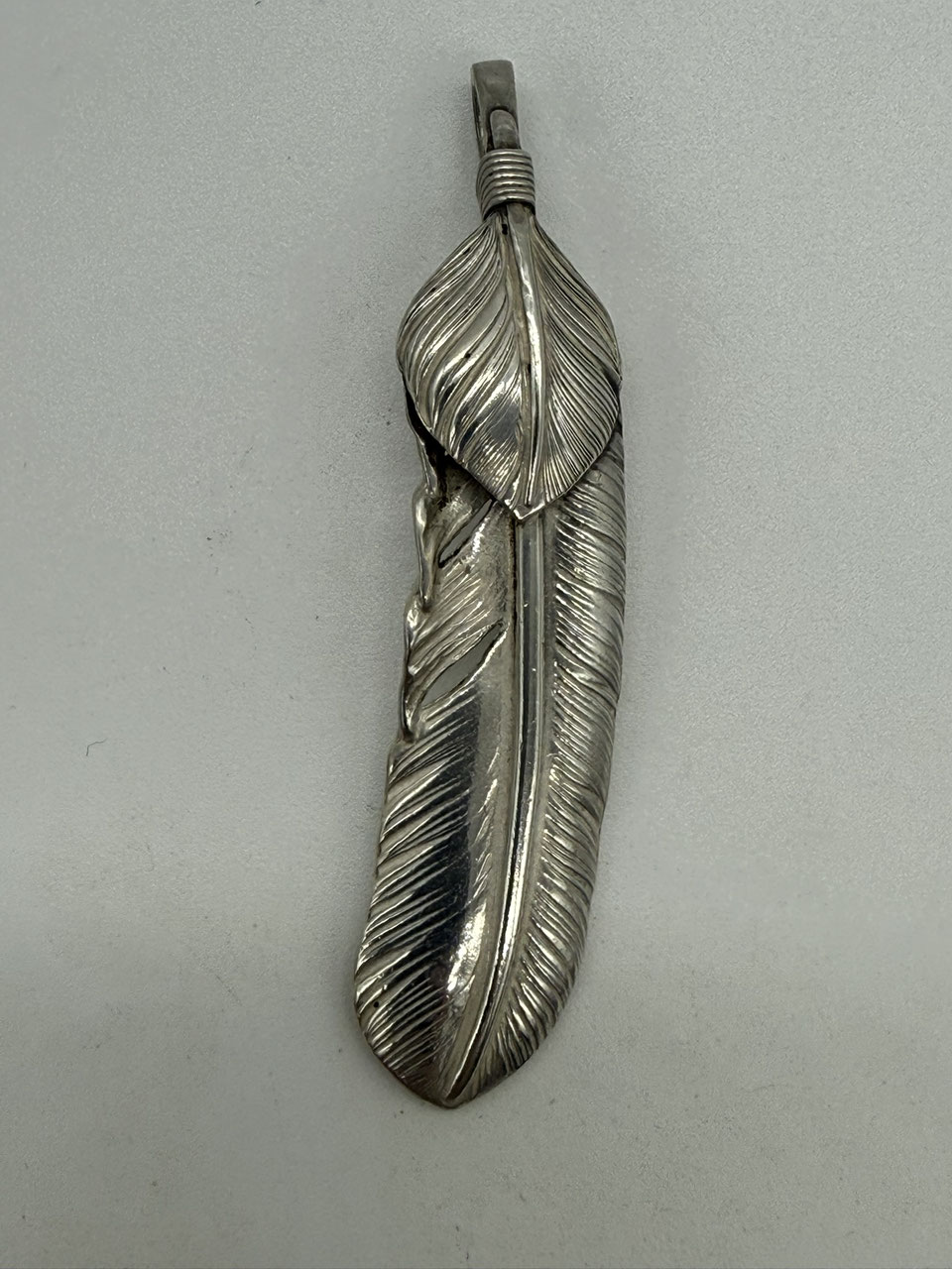 ゴローズgoro's上銀金縄ターコイズ＆タタキメタル付き特大フェザー