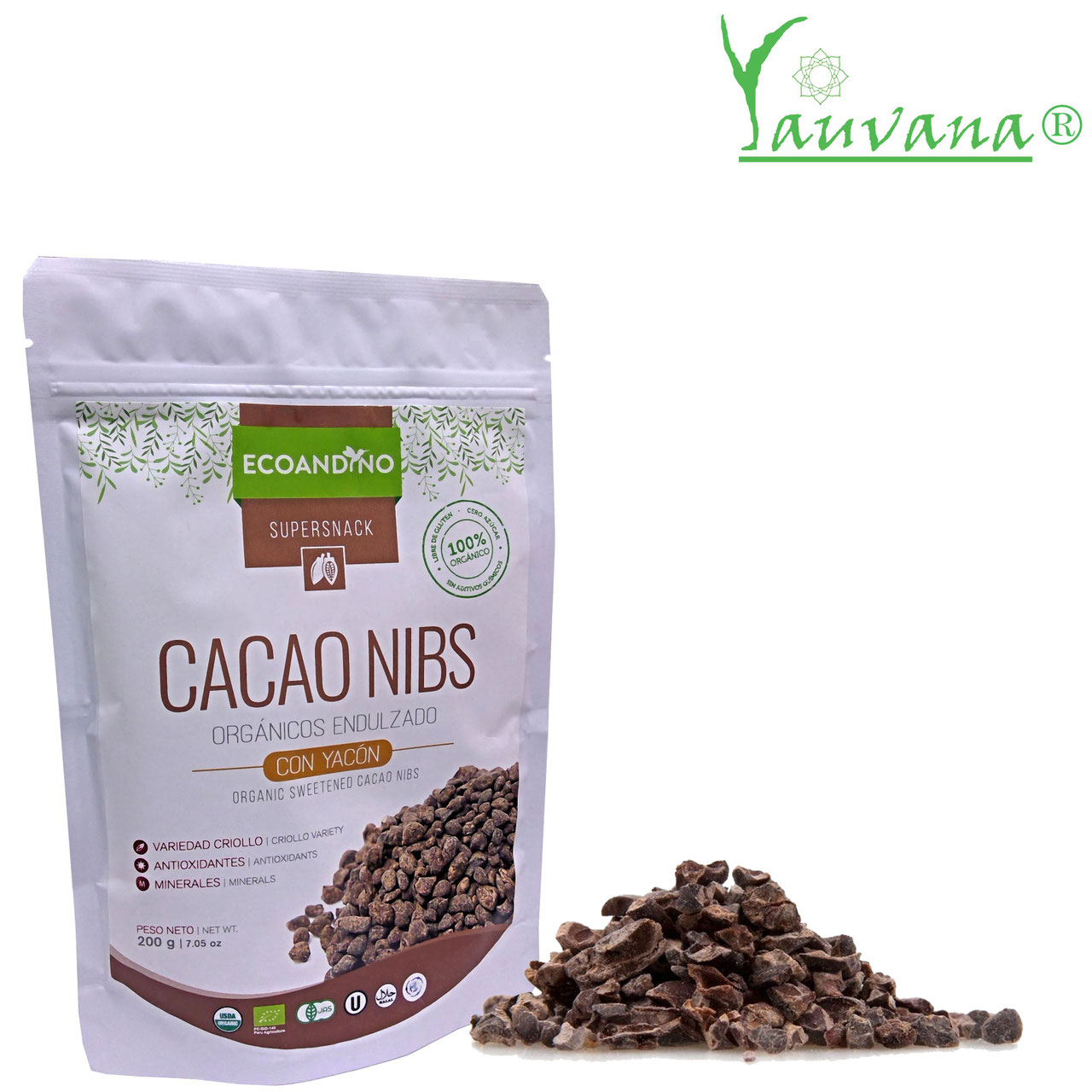Cacao Nibs Organico con Yacon Yauvana Peru Lima productos organicos