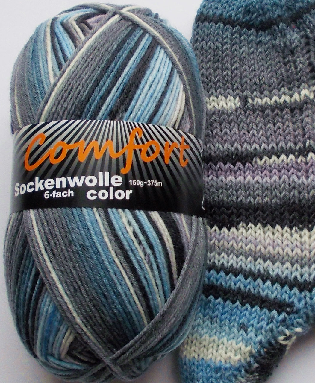 Comfort Sockenwolle 6-fach von H /& W Six Mix 150 g Farbe 1966-01