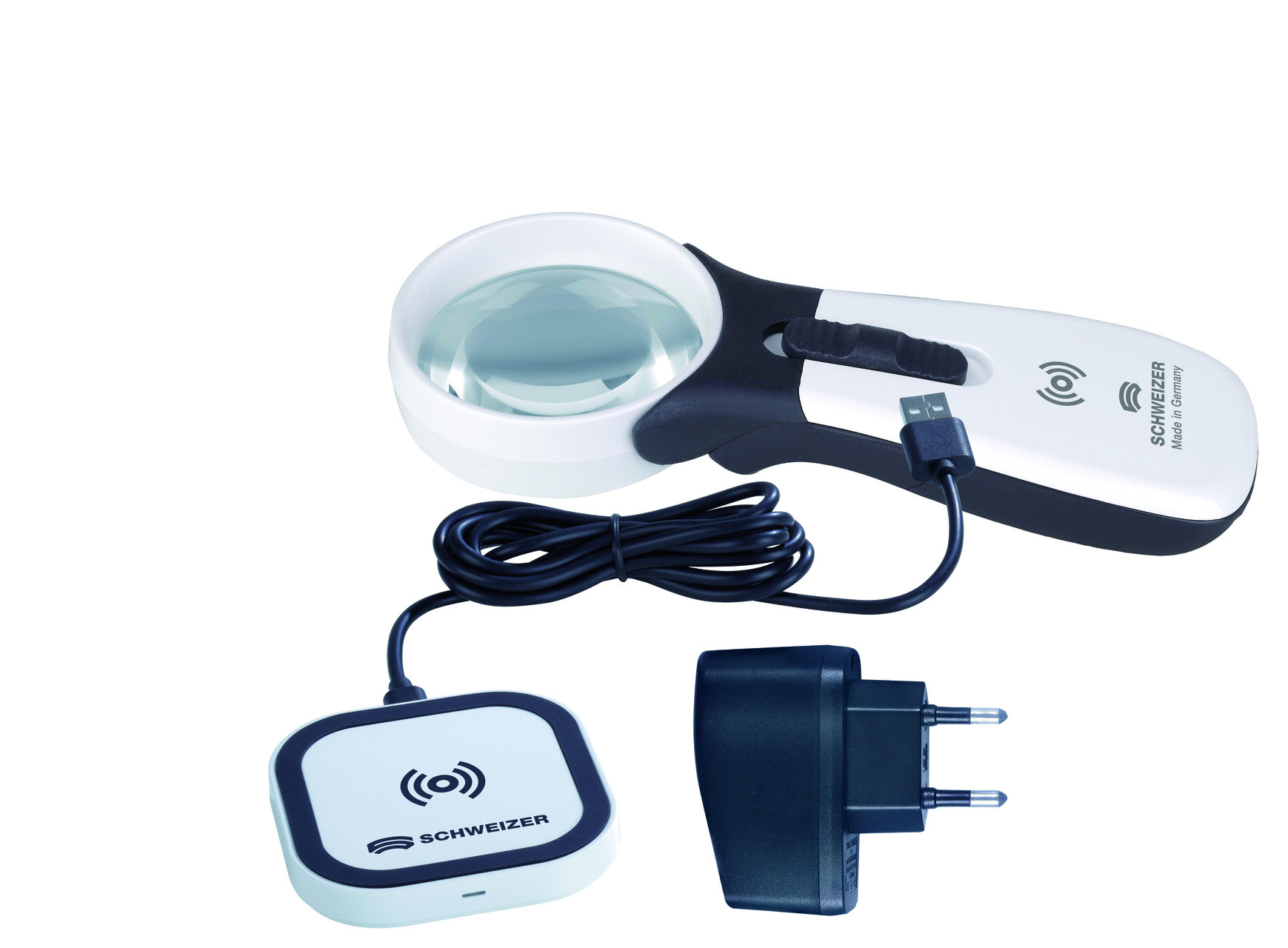Schweizer ÖKOLUX plus mobil 20D Ø 55mm LED 4500K Neutralweiß Lupe Lesehilfe