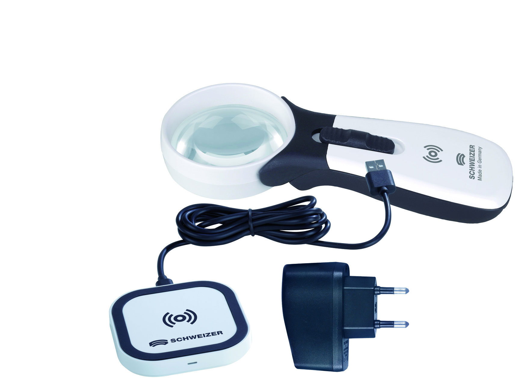 Schweizer ErgoLux MP mobil 24 Dpt Ø 55 mm LED 4500K Neutralweiß Lupe Lesehilfe