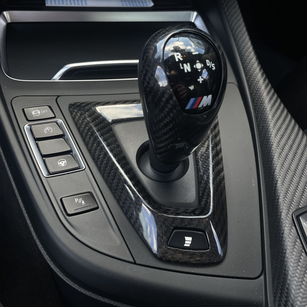 Kohlefaser Schaltknauf Abdeckung Schalthebel Aufkleber für BMW M2