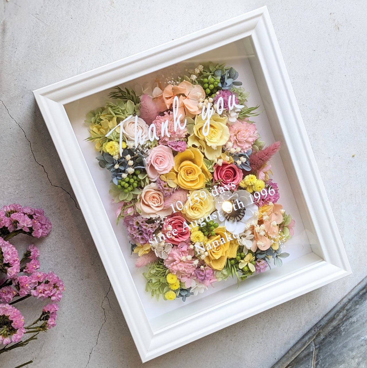 文字入れOK】プリザ壁掛けフレーム - プリザーブドフラワーギフト通販福岡