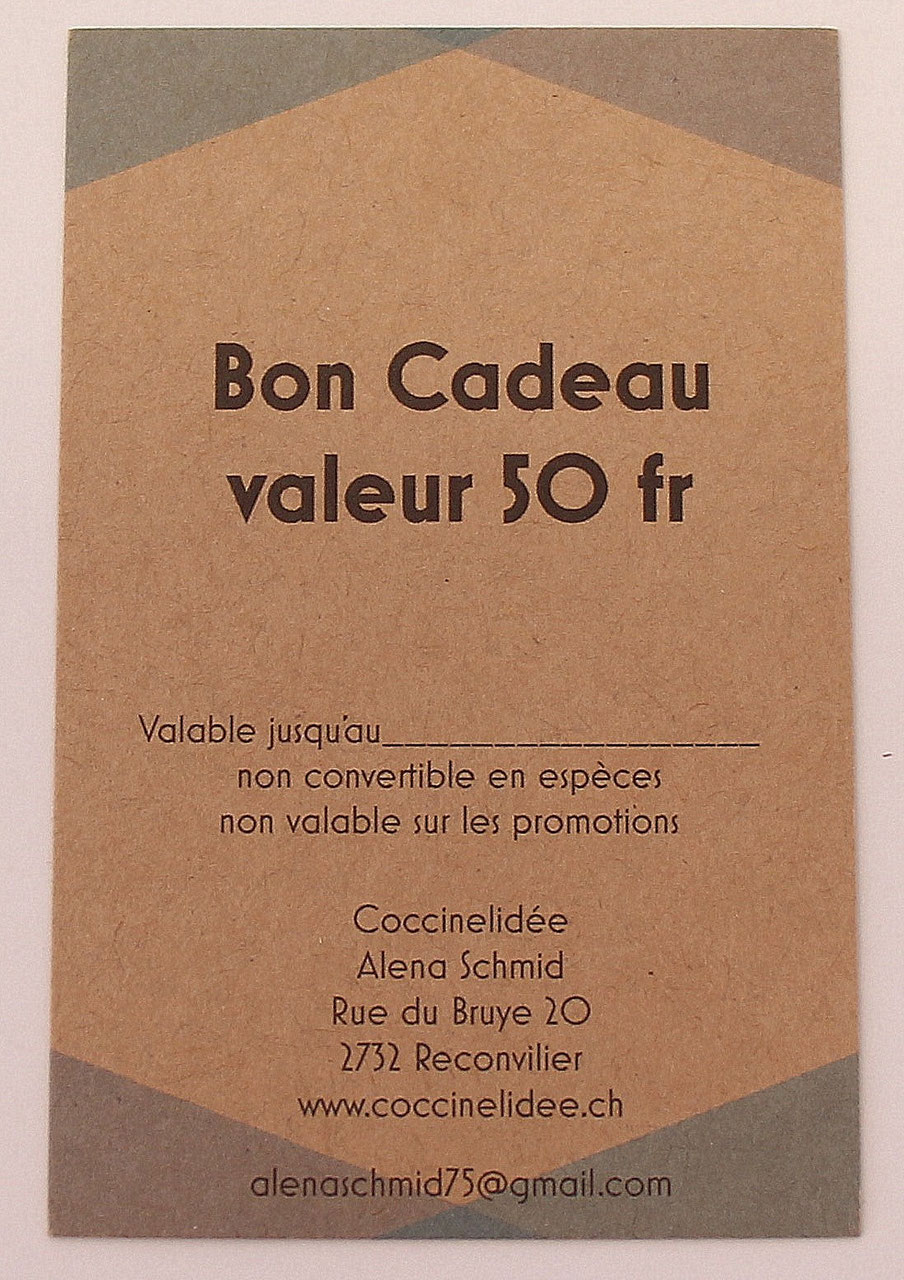 Bons cadeaux à offrir - Site de coccinelidee
