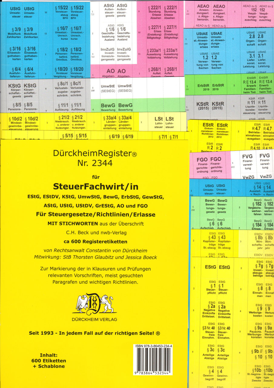 Griffregister für Steuerfachwirte)innen - Dürckheim Verlag München ...