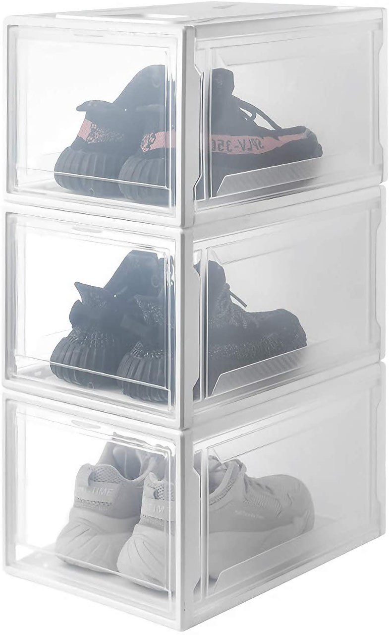 Schuhbox Stapelbarer Schuhorganisator Durchsichtiger Kunststoff-Schuh-Organizer 