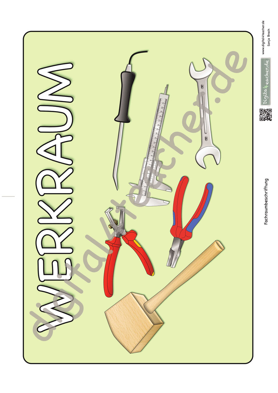 Fachraumbeschriftung - digital4teacher - digitales Unterrichtsmaterial