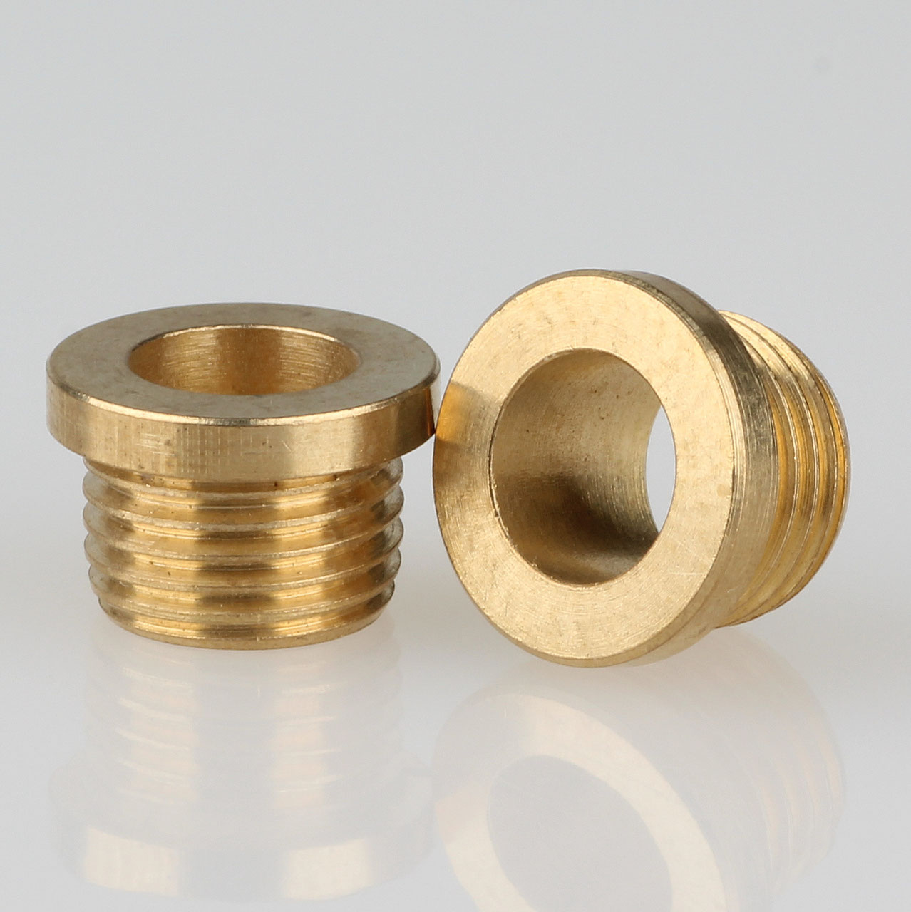 6 Kant Trompeten-Nippel 12x15 Messing M10x1x13 mit Verdrehschutz