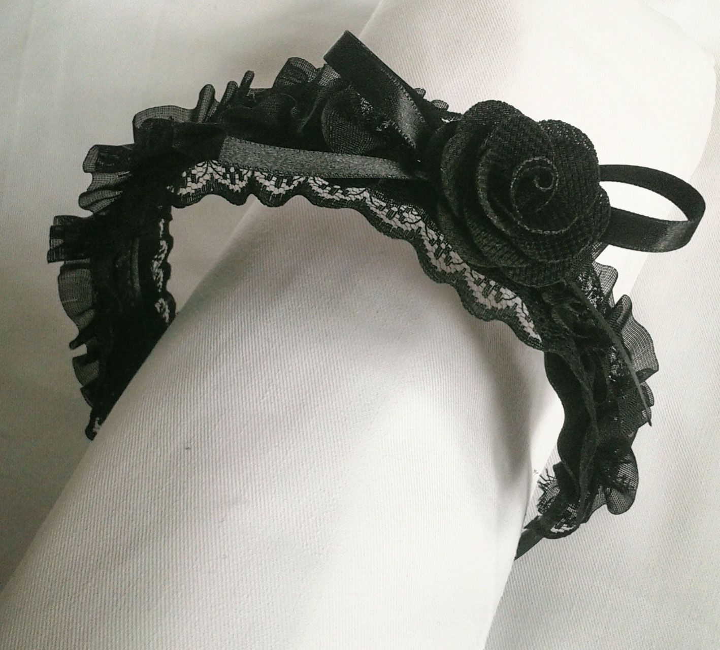Gothic Lolita Black Rose Headband Lolita's Adornments