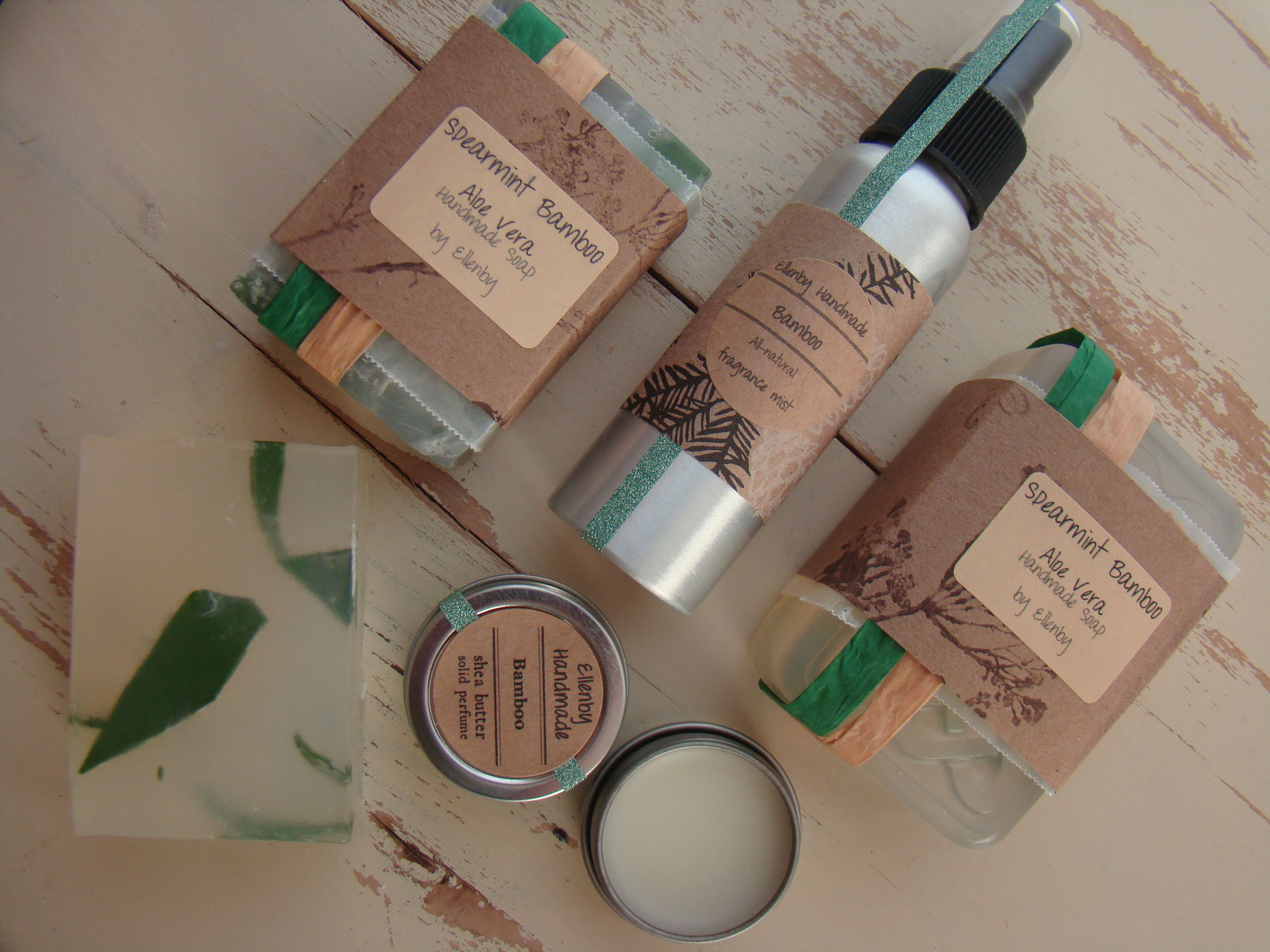 Spearmint Bamboo Aloe Soap - Ellenby Handmade