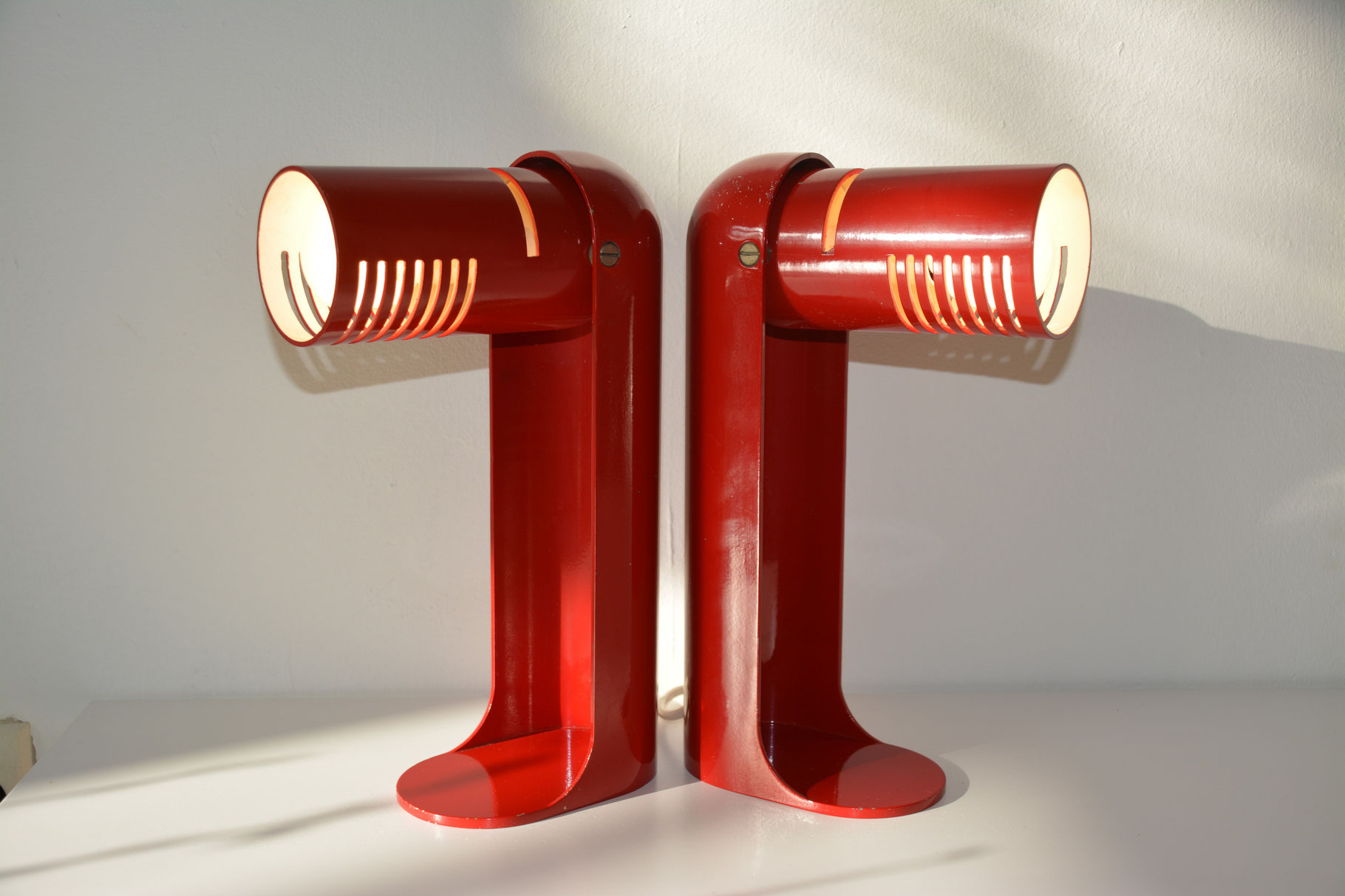 Set of table lamps Flip Top, Leuka Italy 70s Lichtkringen.nl