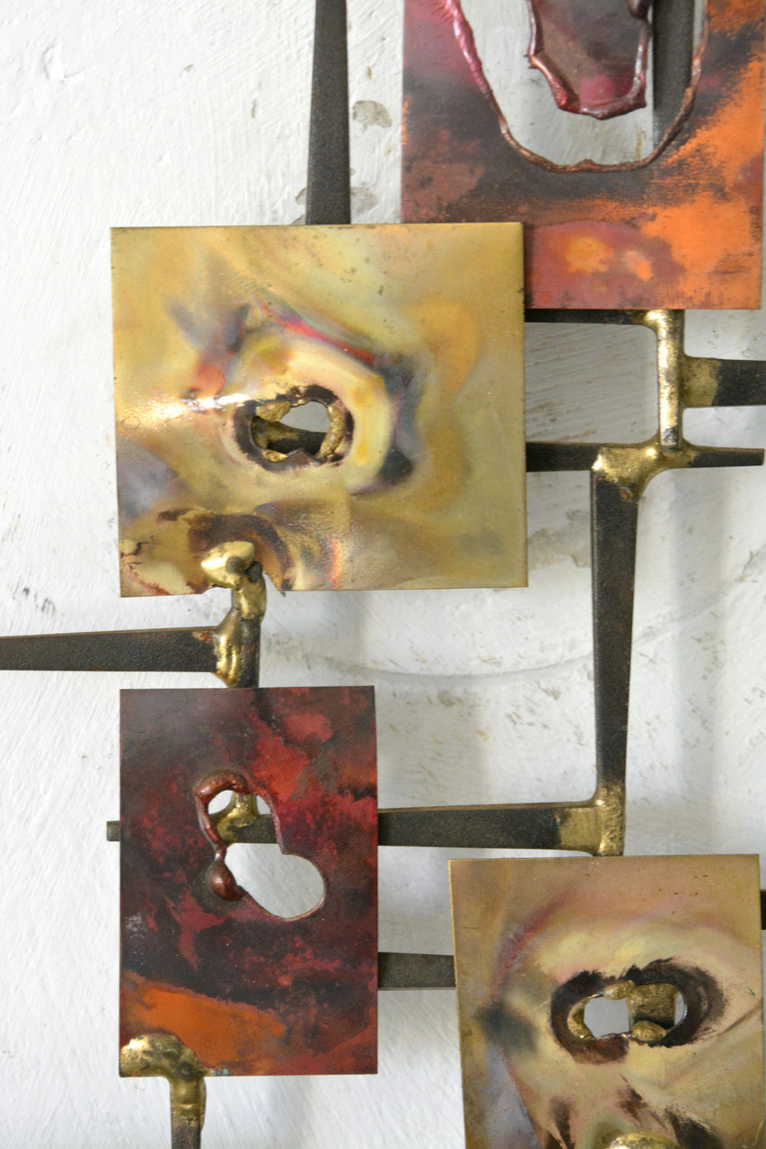 Pair of Brutalist wall sconce candle holders 60s Lichtkringen.nl