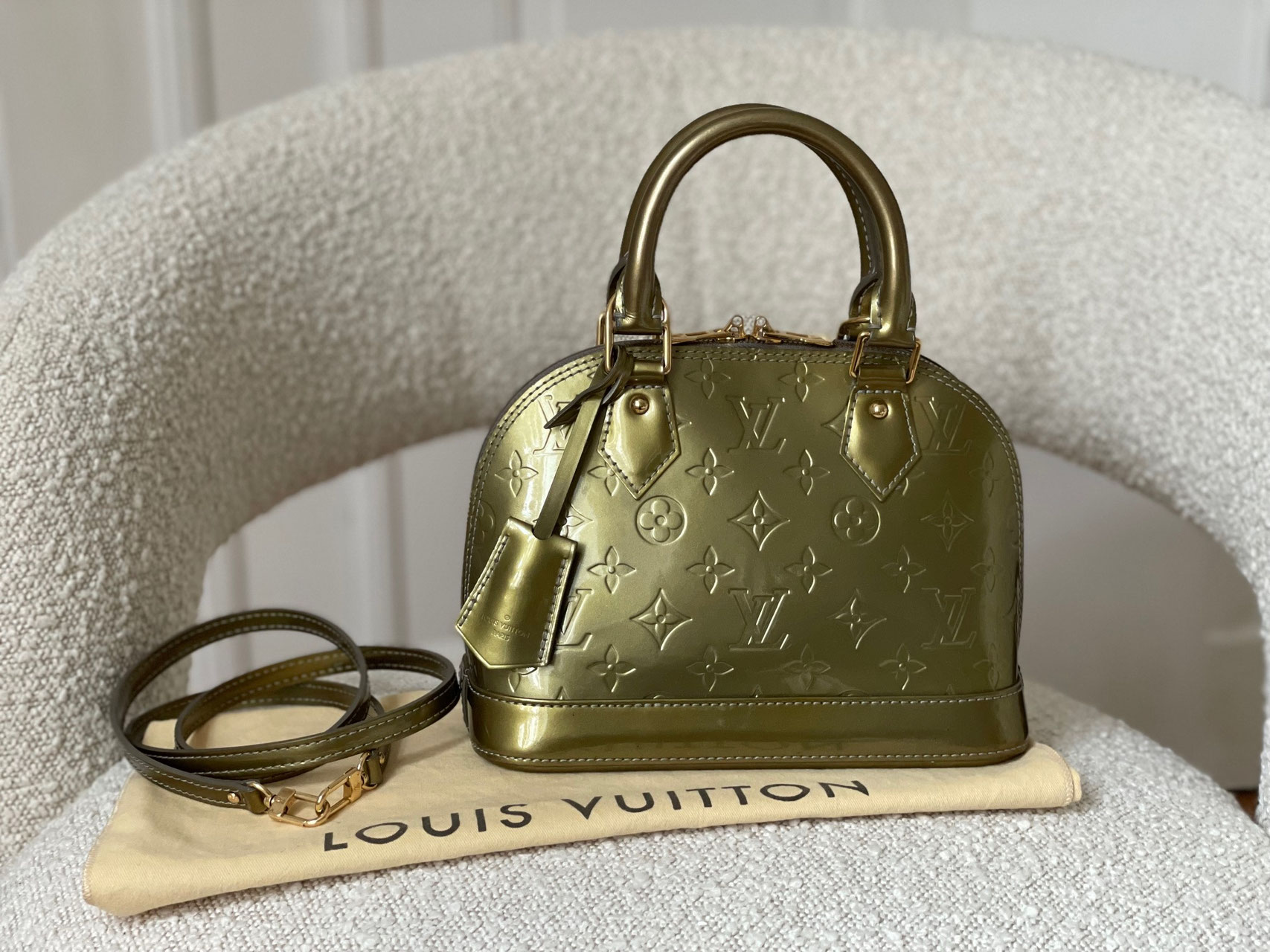 Louis Vuitton Tasche Alma BB Vernis grün crossbody cocoundkarls Webseite!