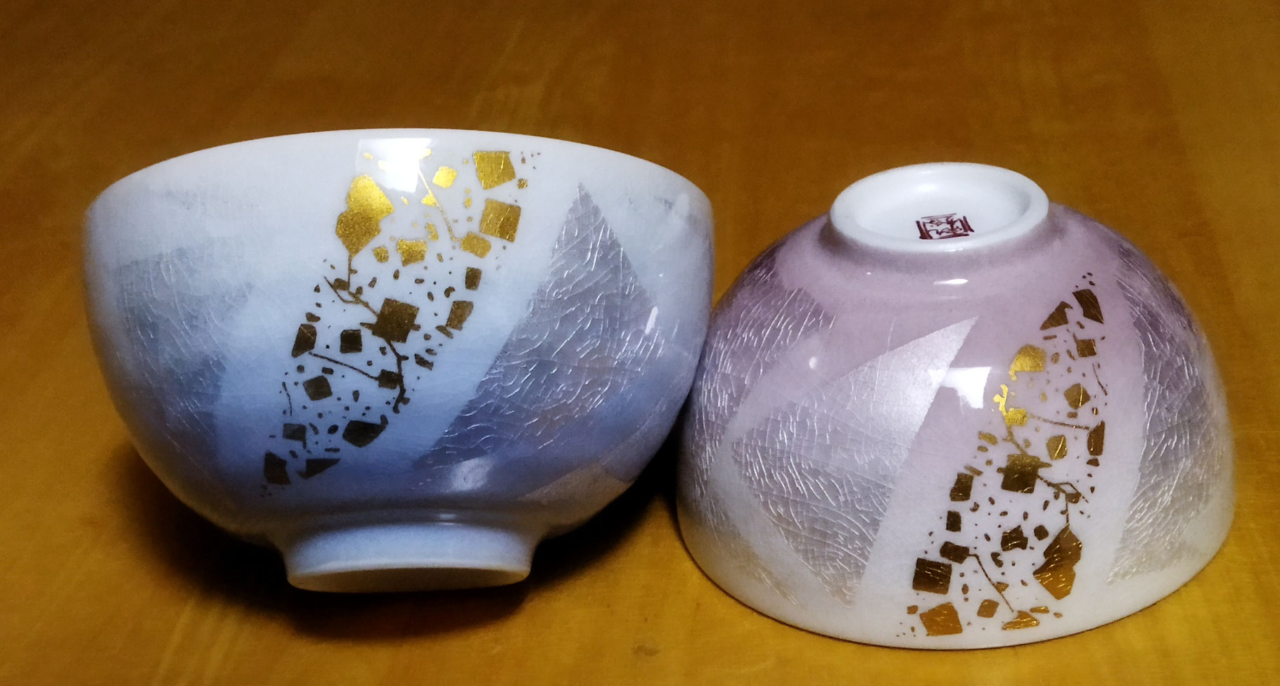 九谷焼 組飯碗 銀彩金チラシ 九谷焼組飯碗銀彩 K7-488 組飯碗