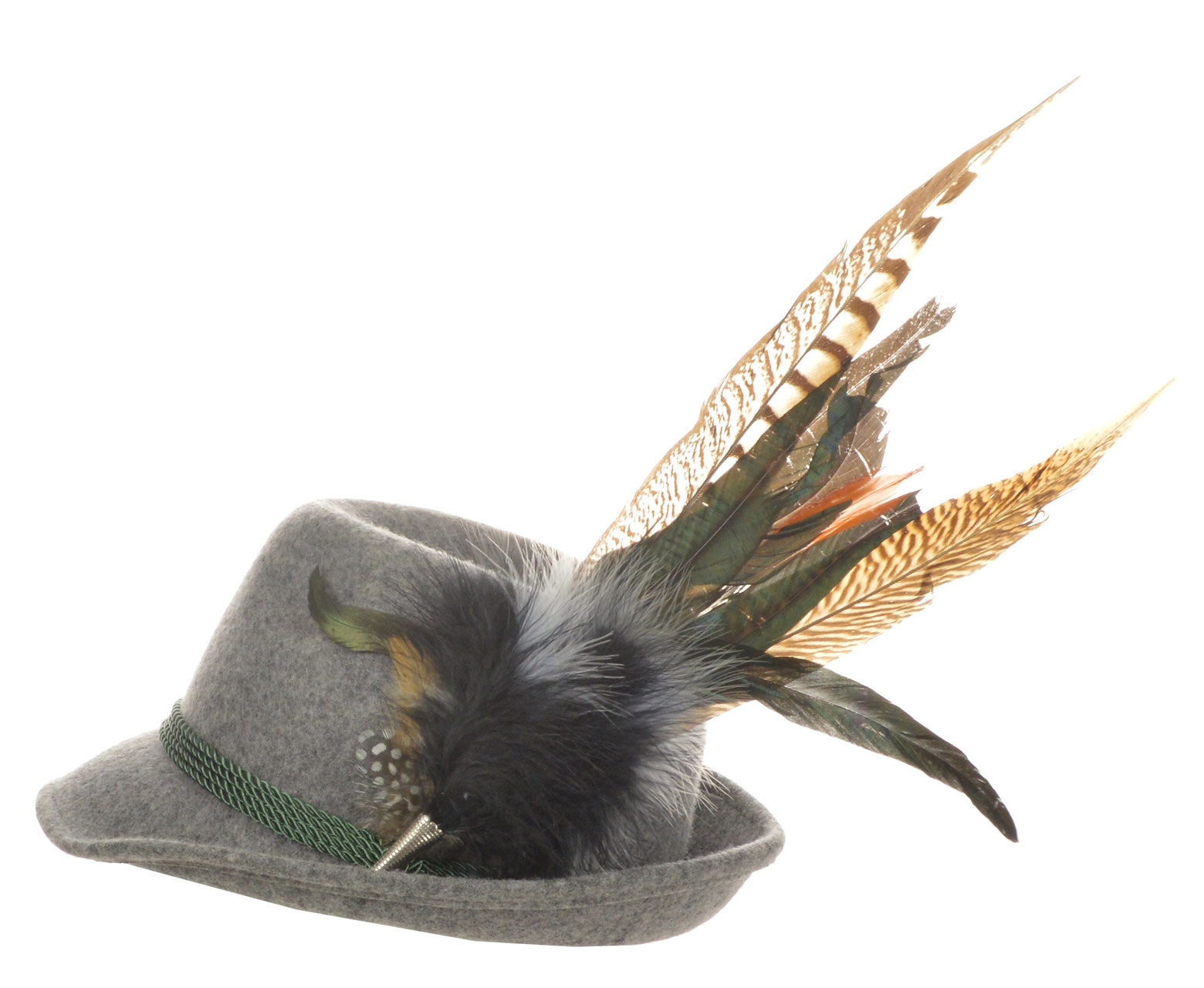 Trachtenhut Rot Mit Großer Silberner Feder | 59cm | 100% Wolle | Für Tracht Und Wandern