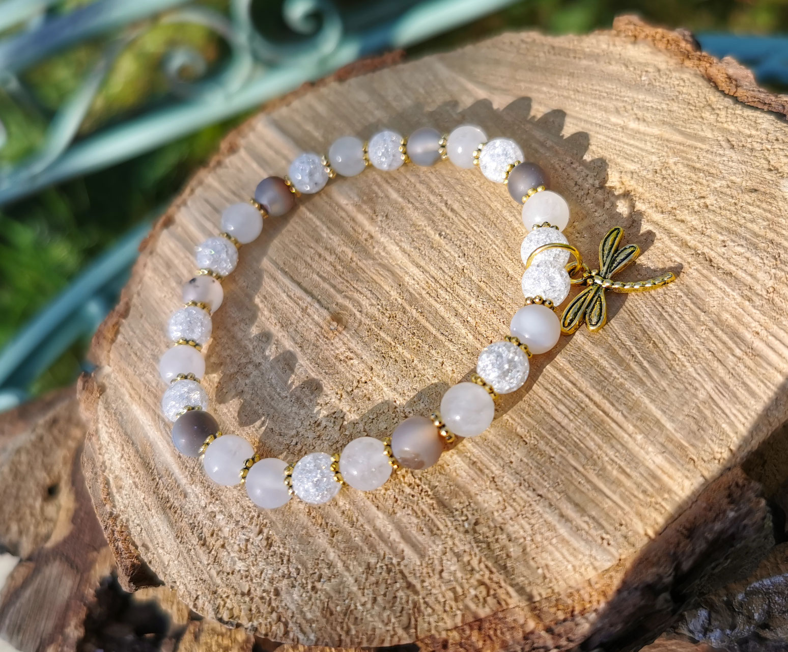 Kinderwunsch Armband Mondstein Bergkristall Harmonie Empfängnis Schwangerschaft