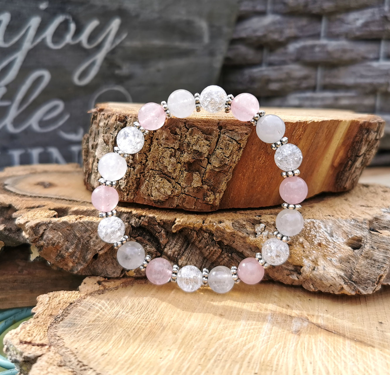 Kinderwunsch Armband Mondstein Bergkristall Harmonie Empfängnis Schwangerschaft