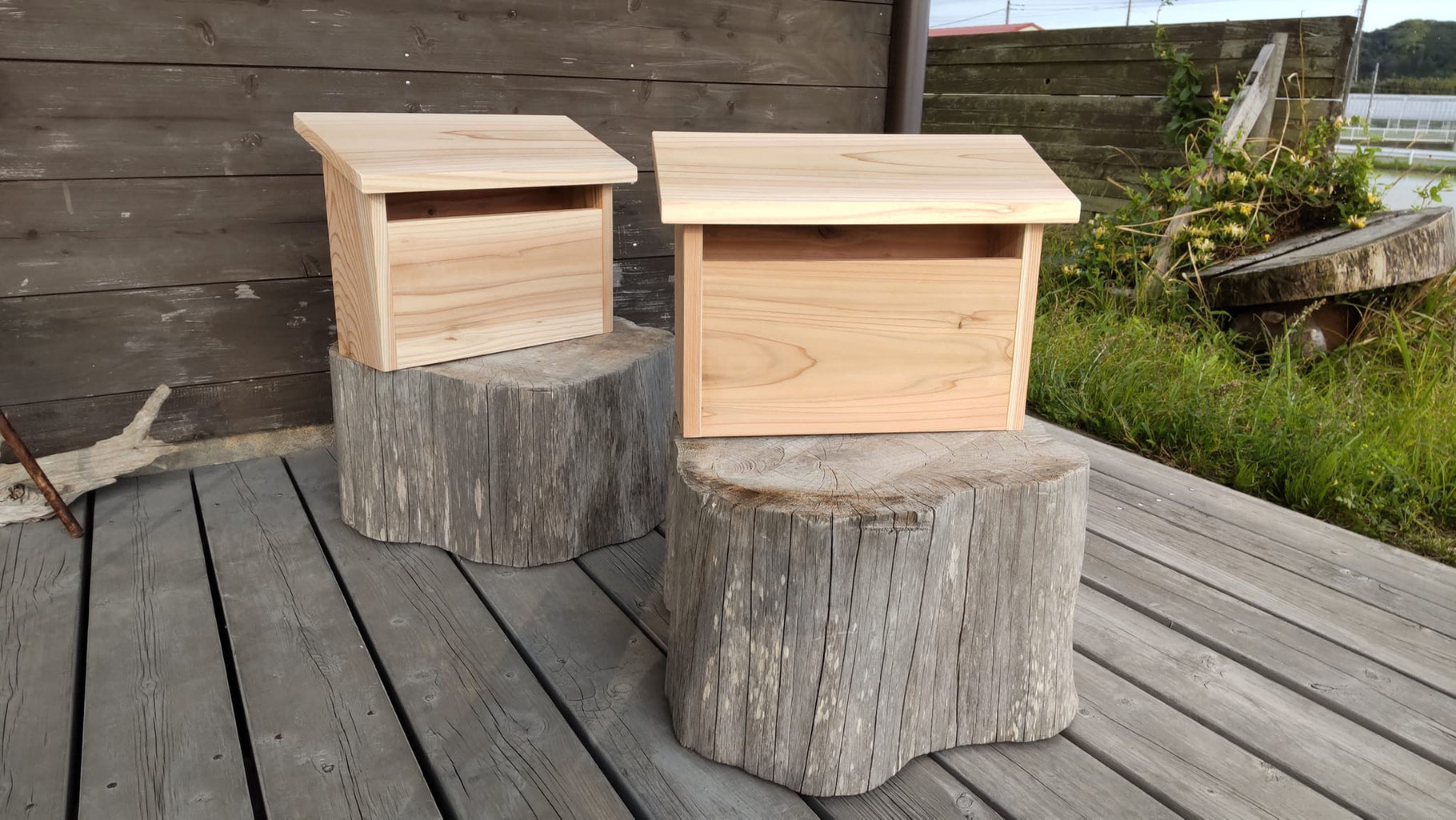 木製ハンドメイドポスト 家型 木製ハンドメイドポスト 家型