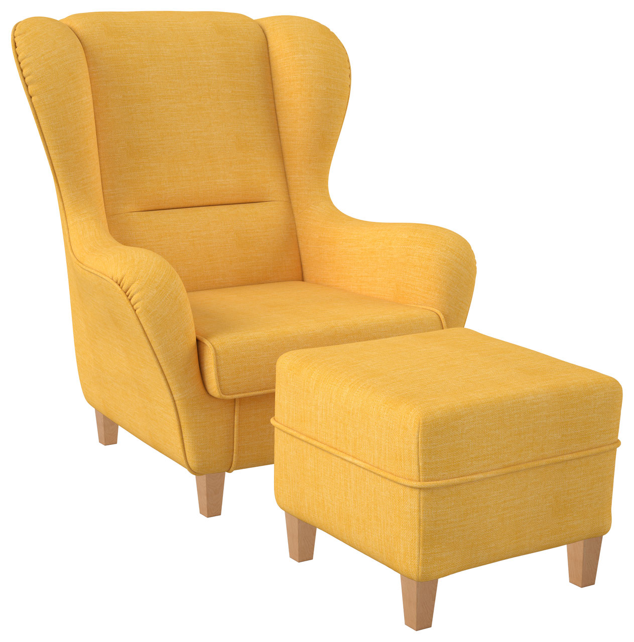 Ohrensessel Webstoff Vienna Gelb Ohrensessel Onlineshop