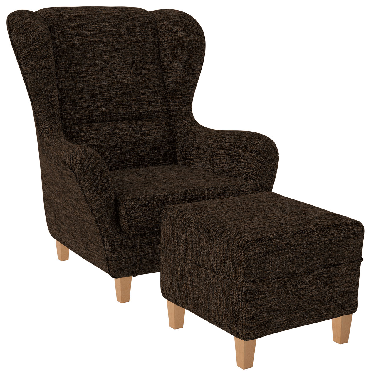 Ohrensessel Webstoff Vienna Braun - Ohrensessel Onlineshop