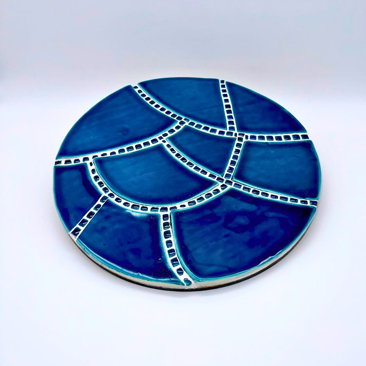 Dessous de plat | Vert d'eau azulejos - Céramique peinte à la main