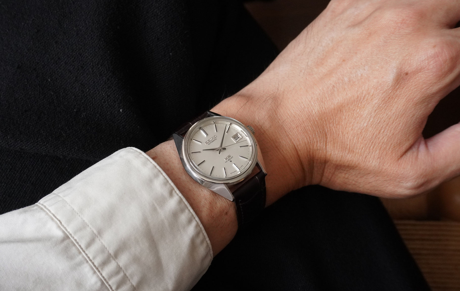 セイコーローレル】Sマーク/17石/手巻き/OH済み/SS/風防・革ベルト新品