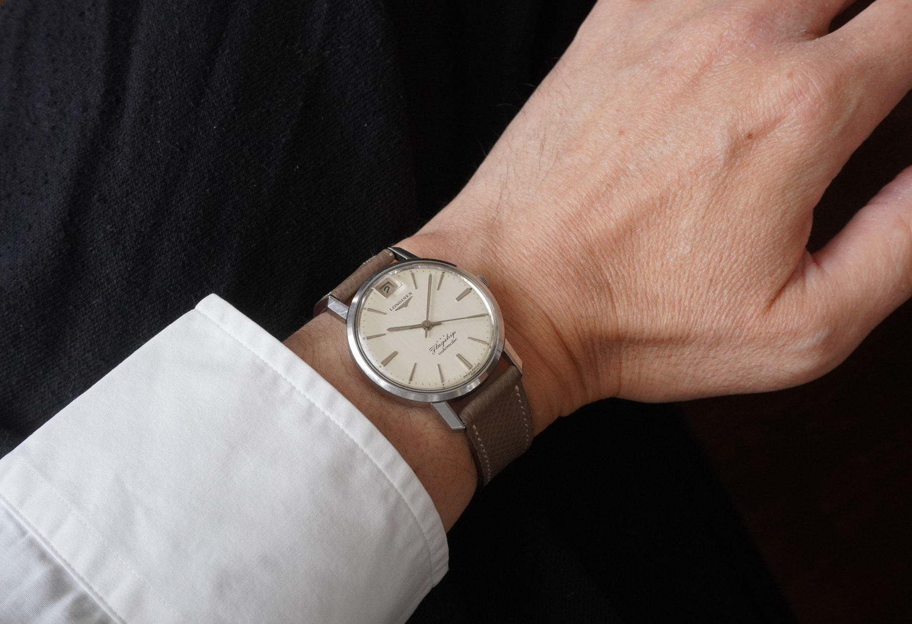 OH済70s 高級 ロンジン アドミラル HF 手巻 純正尾錠 純正竜頭 腕時計