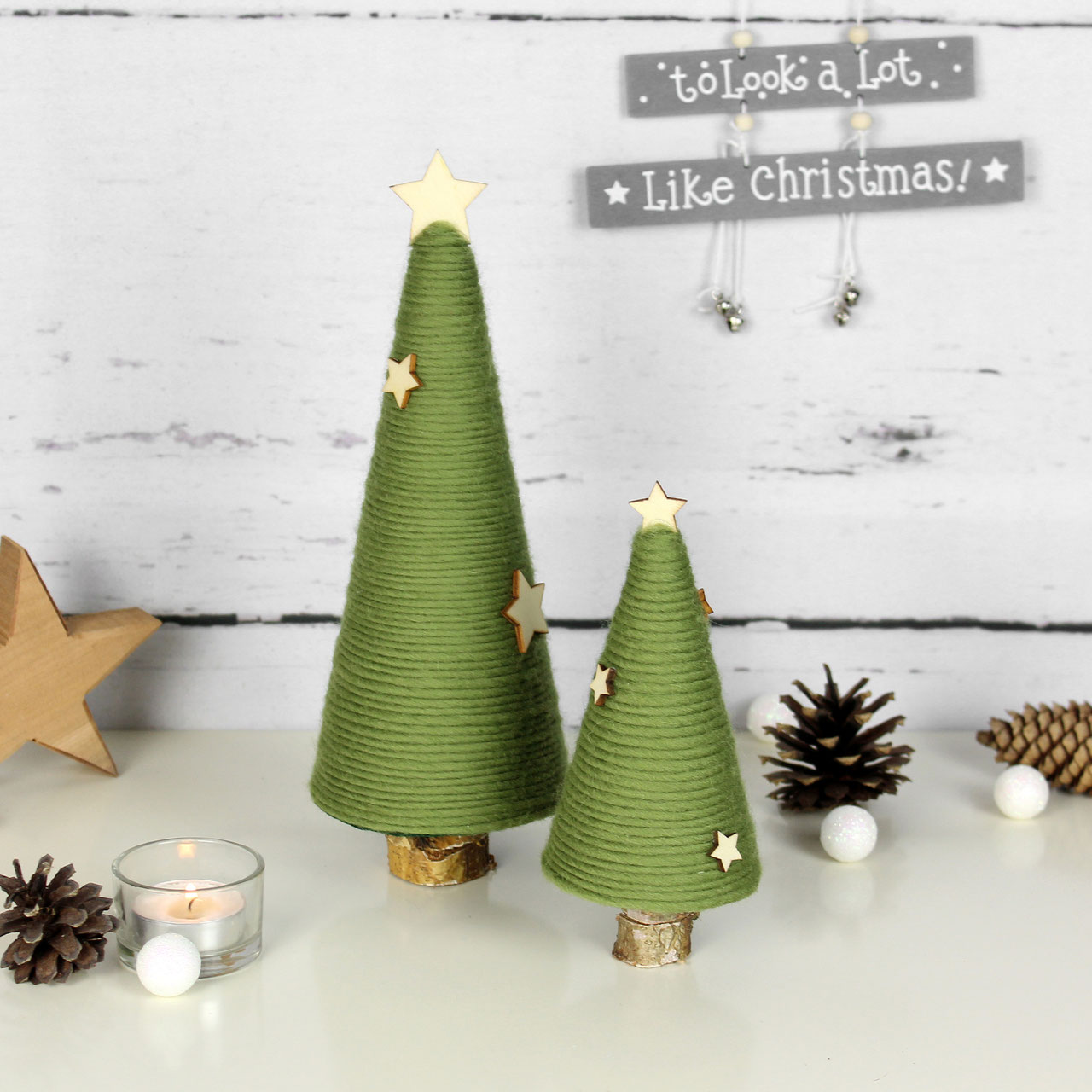 Tannenbaum aus Wolle ~ Grün | Weihnachtsdeko | Weihnachten - MiMaKäfer