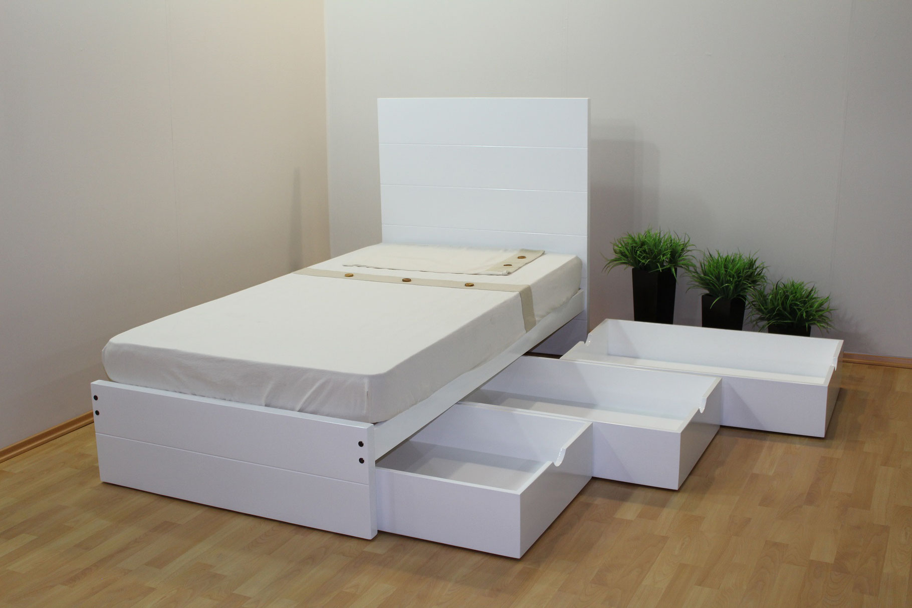 Cama Modelo Tambor Con Tres Cajones - Muebles GM (Muebles de Madera)