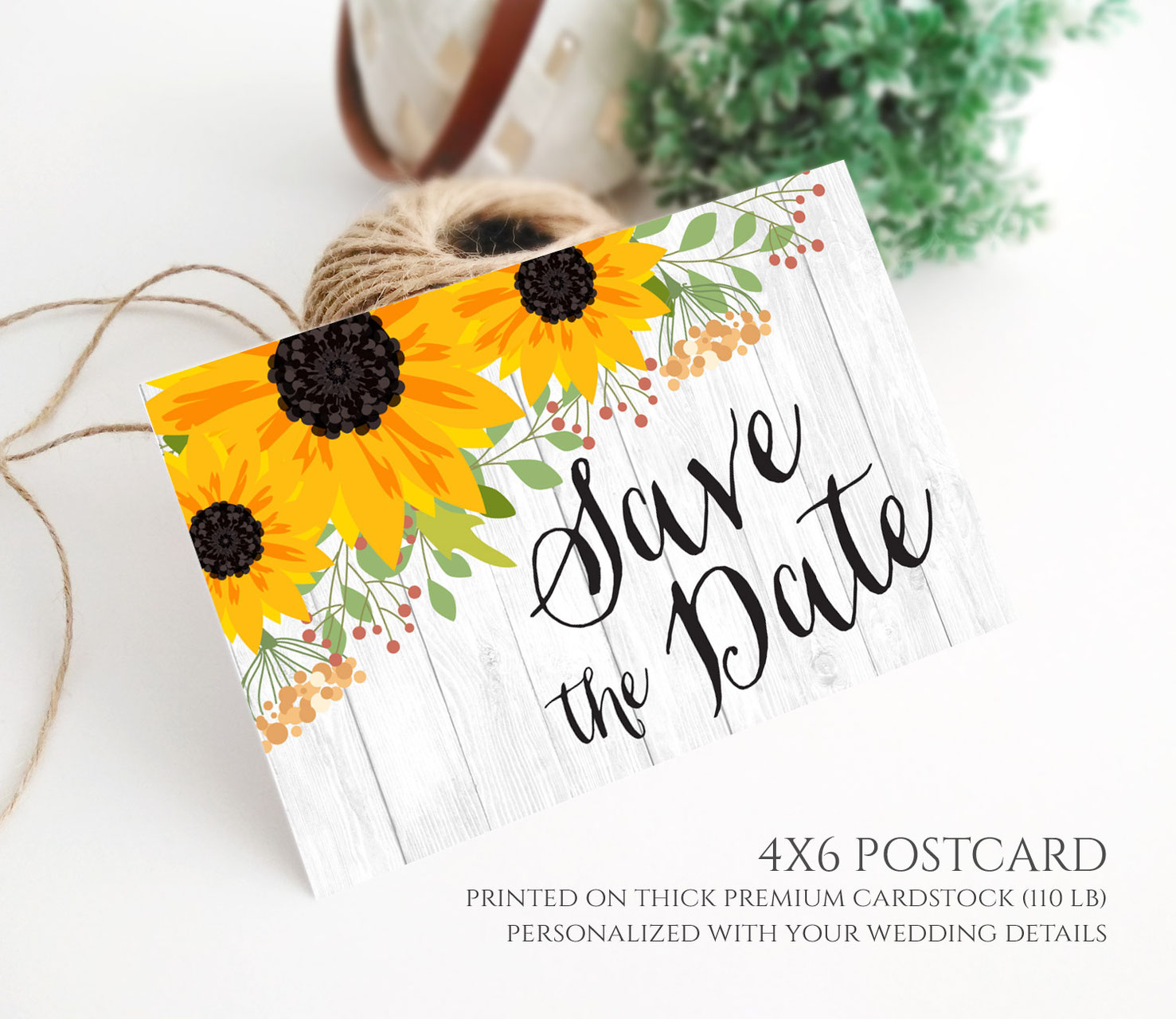 Rustic Save the Date Postcards LemonWedding