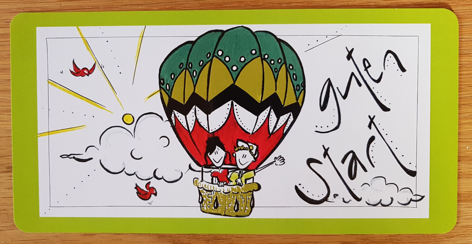 Postkarte "Guten Start" - haelteli-vegaelis Webseite!