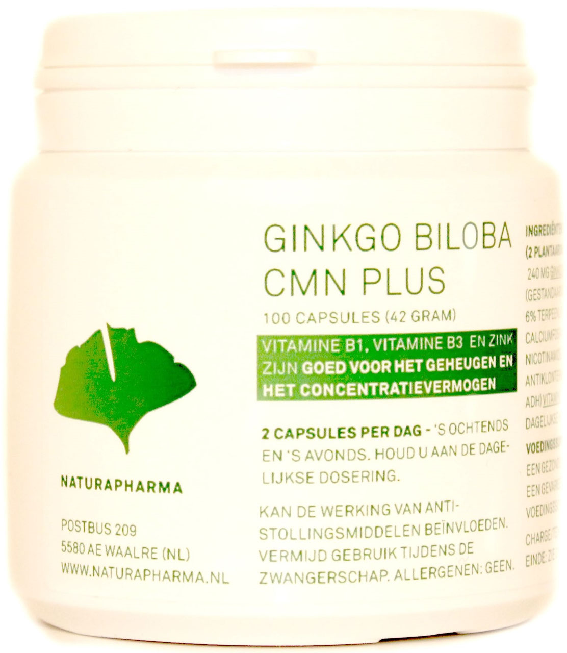Ginkgo biloba kopen Naturapharma supplementen, jojoba, tea tree