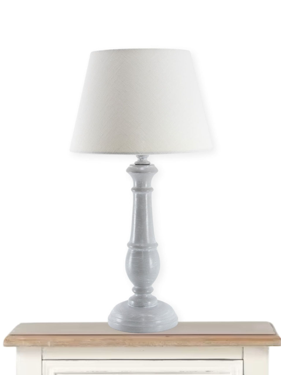 BRUBAKER Table or Bedside Lamps - White - Ceramic Base In Floral Desig