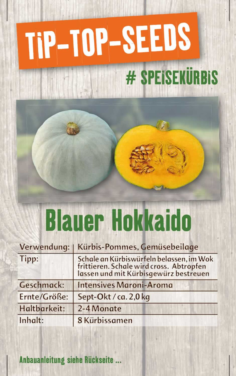 Saatgut Blauer Hokkaido - Pumpkin24 Krbisprodukte