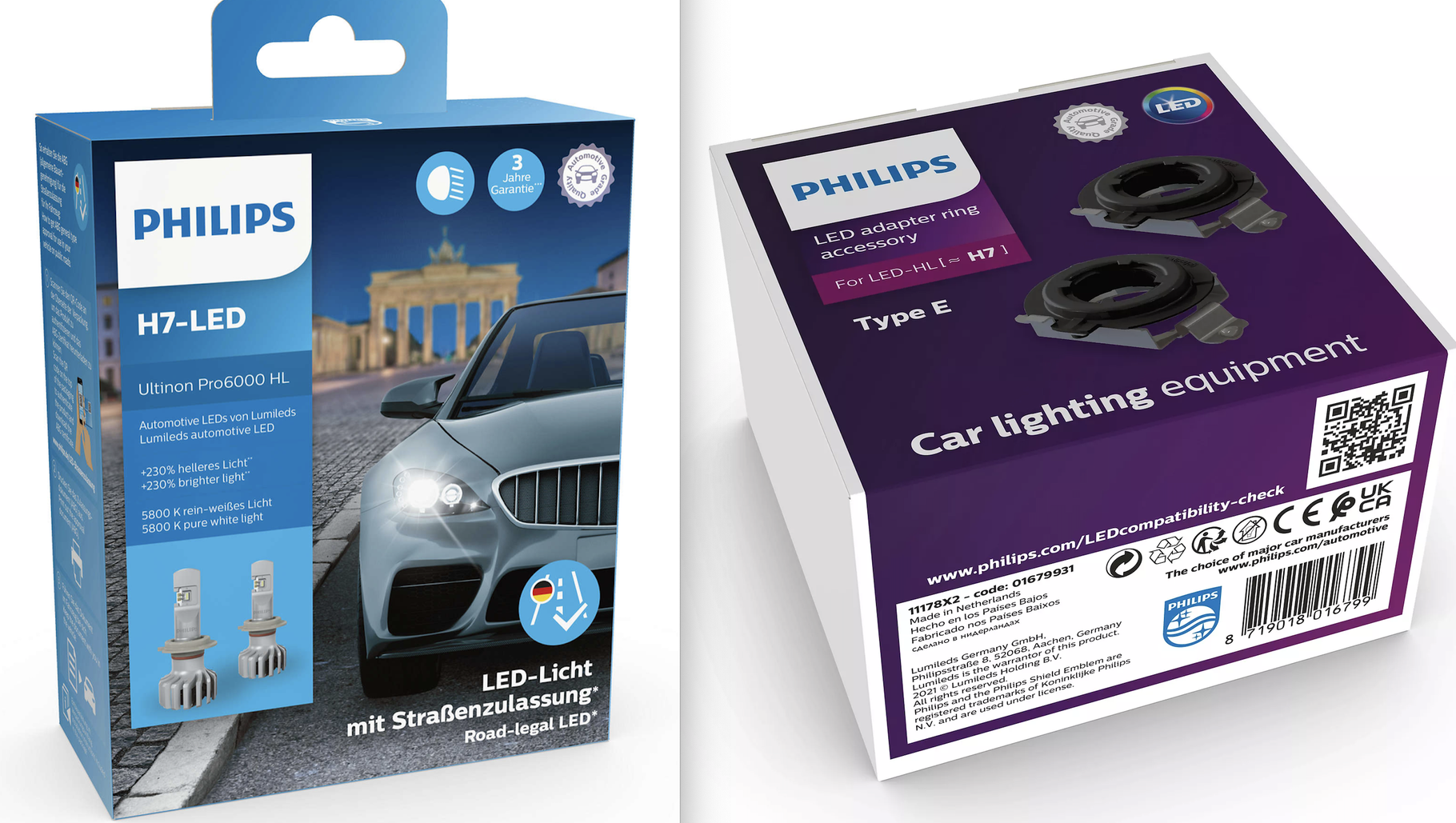 Philips Ultinon Pro6000 H7 LED Set für Mercedes V-Klasse W477 ab 2014 mit  Straßenzulassung