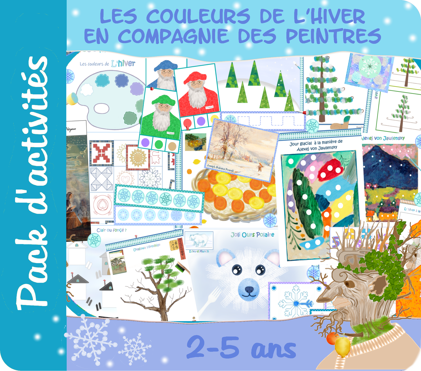 Page De Garde Cahier De Comptines Arbres Pack d'activités - Les couleurs de l'hiver - Mam's Elephant ! | Box activités 2-6 ans