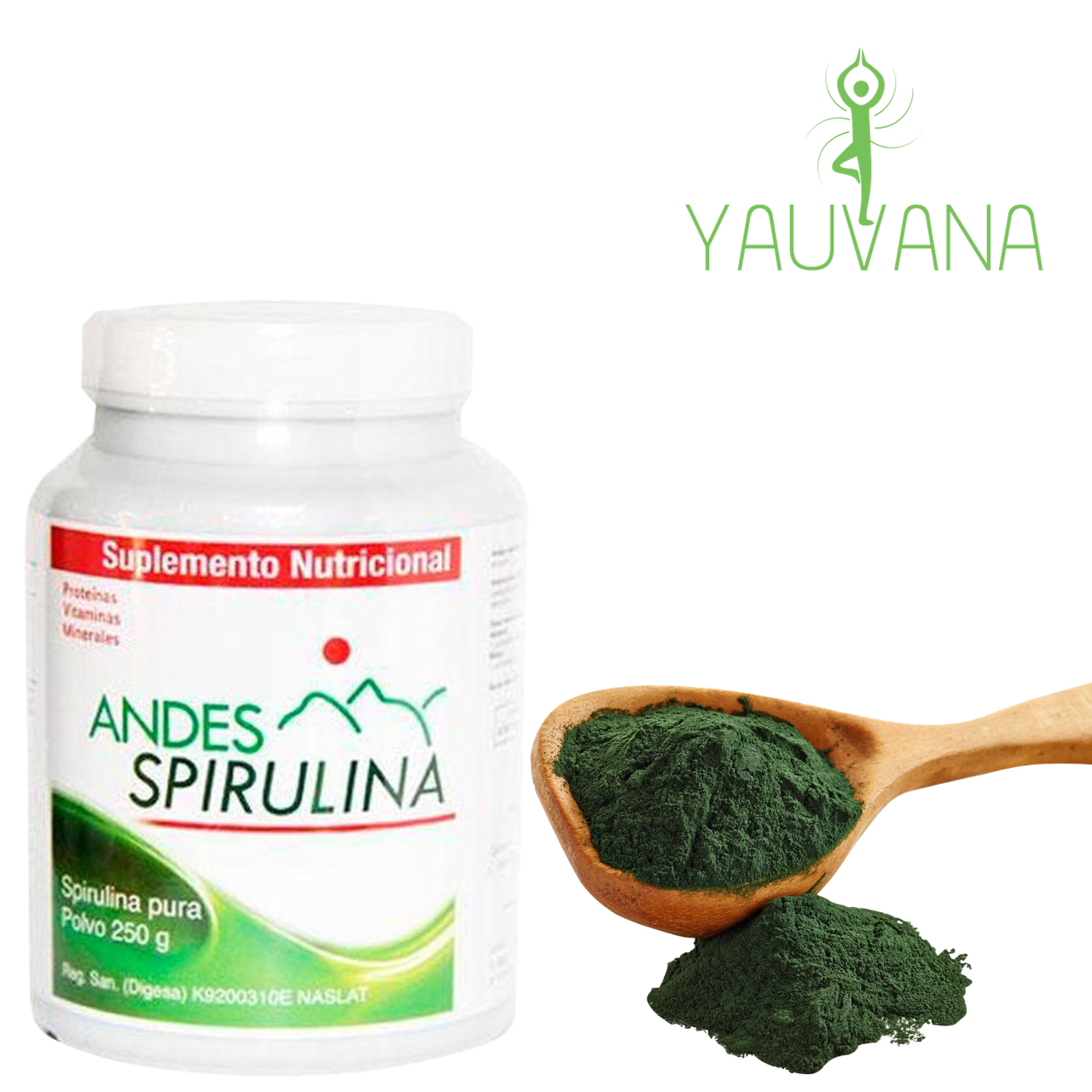 Espirulina en polvo (spirulina platensis) envase x 250 g Yauvana Peru