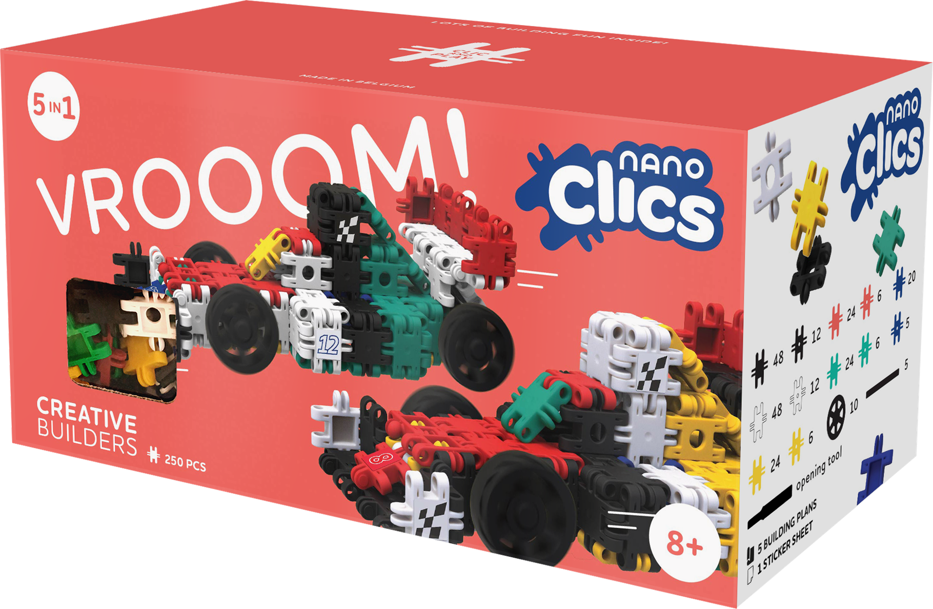 nano clics Creative Builders 250 Teile Fahrzeug Set