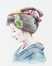 水彩画「祝いの日」福井良佑  Watercolor by Ryoyu