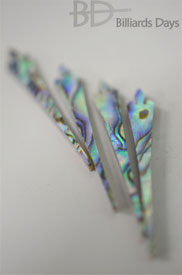 キューに嵌め込まれる前のインレイ材