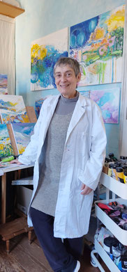 Eliabeth Augendre artiste peintre en Ariège à l'atelier Couleurs Elisabeth Augendre