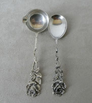 2er Set Sahnelöffel, Hildesheimer Rose, 835er Silber 